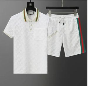 Lapel Neck Men Polo Casual Shorts 2 -częściowe zestawy mody projektant dresowy garnitur sport