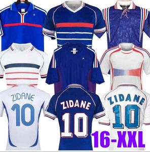 1998 Francês Clássico Vintage Jersey 1982 84 86 88 90 98 00 04 06 Zidane Futebol Jerseys De Foot MBAPPE REZEGUET MAILLOT DESAILLY HENRY PLATINI Retro Homens Crianças Kit de Futebol