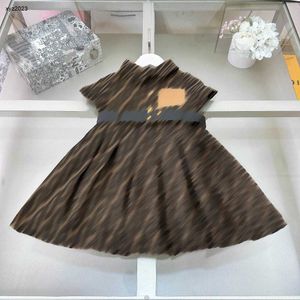 Модные девушки платья поясной талия дизайн принцесса платье летняя детская юбка размером 110-160 см детской дизайнерской одежды лацка детская платья 24FEB20