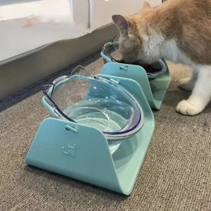 Dostarcza koty dla zwierząt przezroczystą miskę z uchwytą antislip cat Food Dish Pet Feeder Bowl Water Bowl Idealny dla kotów i małych psów