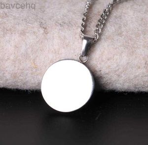 Pendant Necklaces Brand Designer Round Coin Pendant Necklace Fashion Circle Stainless Steel Silver Gold Hip Hop Rock Necklaces Jewelry for Men 60cm Chains 240302