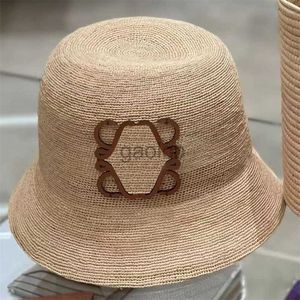 Brim chapéus largos balde verão designer ráfia bonnets praia-chapéu grama tecido bonés anagrama palha boné liso 2432
