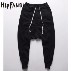 Calças hipfandi joggers calças casuais harem calças masculinas preto moda swag dança gota virilha hip hop calças de suor para homem