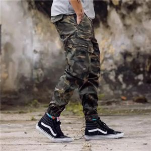 Pants Men's Pants Camouflage Black Military Cargo Pants Men High Street Cotton Jogger Pants Ankle Banded Casual Trousers MY031