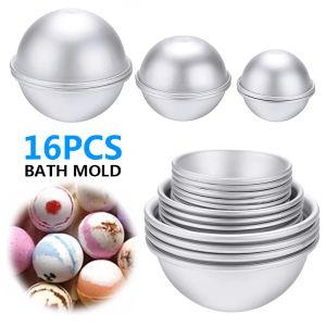 Bath 16pcs Semicircle Sphere Bath Mold Aluminium Alloy Bath Bomb Molds DIY Bathing Tool Salt Ball Homemade Crafting Gifts Mould