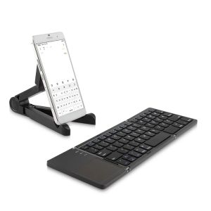 Klavyeler Mini Katlanır Klavye Bluetooth Huawei Mate için Dokunmatik Pad ile Katlanabilir Kablosuz Tuş Takımı 30 20 Lite Pro X XS P Smart Plus Z Telefon