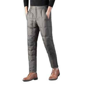 Pantaloni Uomo Autunno Alta Elastico In Vita Matita Spessa 100% Piumino D'anatra Bianca Pantaloni Maschili Inverno Vendita Calda Pantaloni Imbottiti Caldi Giù Capris