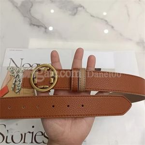 Brown Belt Luxury Mens Belt Designer Belts For Women Designer äkta TB Läder Luxury Belt Cowhide High Quality Men Belts Bronze Buckle Midjeband Cintura