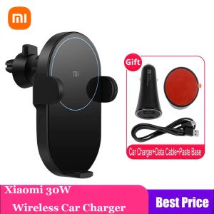 Kontroll Xiaomi Mi 30W Max Qi Wireless Car Charger WCJ02ZM med intelligent infraröd sensor Fast Charging Car Phone Holderare
