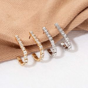 New U-shaped Diamond with Water Diamonds, Minimalist Elegant Style, Goddess and Personalized Earrings