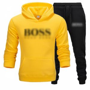 Designer Personalização Mens Tracksuit Duas Peças Define Mangas Compridas e Calças com Letras Bordadas Estilo Moda Primavera Outono Outwear Sports Set Jacket Tops