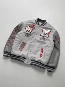 Streetwear American Hip-Hop Alphabet broderad skinnjacka Mens Y2K Harajuku Gothic Racing Baseball Uniform Clothing 240228