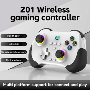 GamePADS Z01 Trådlös styrenhet Joystick Dual Vibration Game Controller Wake Up 6Axis Motion Sensor Joystick för Nintendo Switch PS4