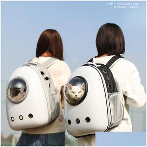 Cat Carriers,Crates & Houses Strollers Kimpets High Quality Pet Cat Carrier Backpack Space Capse Window Transport Carrying Breathable Dh5Yn