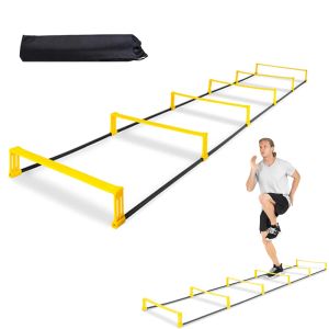 Ausrüstung Verstellbare Agility-Trainingsleiter mit Tragetasche für Fußball-Trainingsgeräte Fitness Verbessern Sie die Geschwindigkeitskoordination Nylonleitern