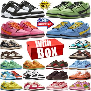 With Box Panda running shoes for mens womens Powerpuff Girls Bacon University Blue Olive GAI Grey Fog trainers sneakers runners