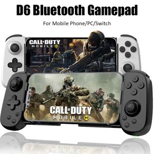 GamePads Bluetooth Gamepad för Android -mobiltelefonkontrol för PC Wireless Joystick för Switch Dual Vibration D6 Game Controller Accessory