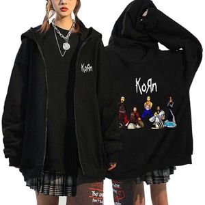 Korn Rock Band Sweatshirts WORLD TOUR Hoodies Cartoon Vintag