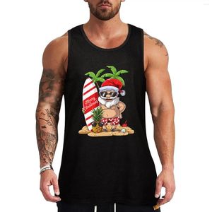 Männer Tank Tops Santa Hawaiian Surfen T Shirt Weihnachten Sommer Surf Hawaii Top Sexy Kleidung Männer Anime