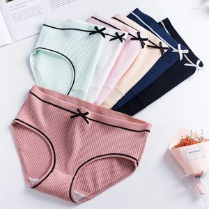 Women's Panties 3PcsWomen Cotton Ladies Solid Colors Underwear Breathable Lingerie Sexy Bow-knot Comfort Female Briefs Women XXL