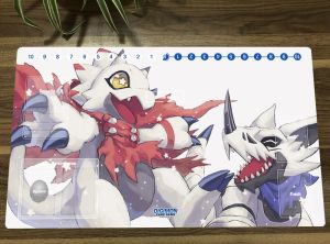 Kuddar Digimon Duel Playmat Gammamon Trading Card Game Mat DTCG CCG MAT Mouse Pad Desk Pad TCG Play Mat MousePad med gratis väska