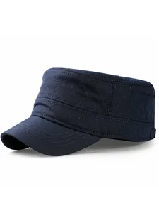 Berets Drop 2024 Winter Warm Fleece Army Flat Top Hat Man Women Outdoors Big Size Military Cap Fitted Navy 56-59cm 59-63cm