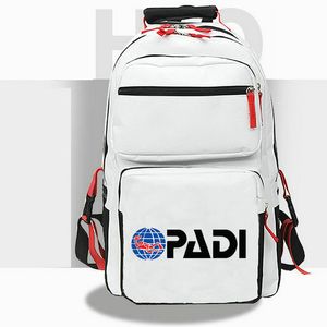 Zaino della Professional Association of Diving Instructors Zaino da scuola PADI Zaino con stampa sportiva Zaino casual Zaino da giorno bianco nero