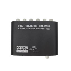 Converter digital para analógico 5.1 canal estéreo dac hd conversor de áudio óptico spdif coaxial aux 3,5mm a 6 rcA som decodificador amplificador