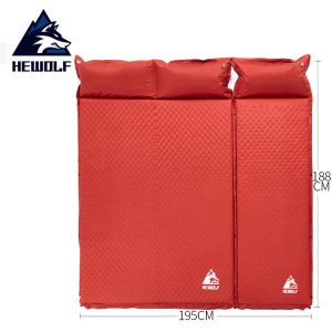 Mat Hewolf Thick 5cm Automatic SelfInflatable Mattress Cushion Pad Tent Camping Mats Single Double Comfortable Bed Heating Tourist