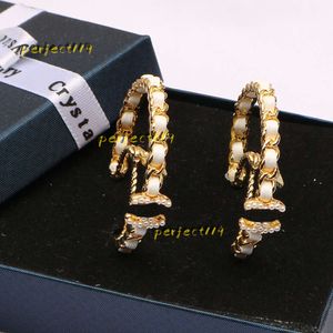 Stud Stud Top 3 Color Women Brand Earrings Designers Letter Ear Stud 18K Gold Plated Cubic Zirconia Earring For Wedding Earrings Party Jewerlry Accessories 2024