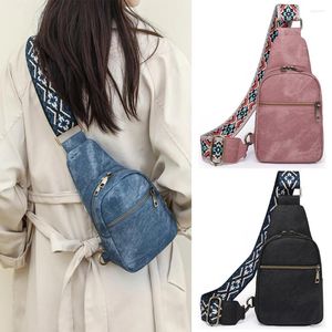 Akşam çantaları vegan pu deri sling kadınlar moda çok yönlü tasarım gitar kayış crossbody göğüs çantası kızlar gündelik vintage fanny paketleri