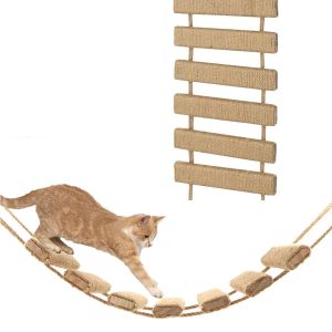 Scratchers Cat Bridge Ladder z Sisal Rope i wspinaczką Kitko -Zabawki Climer Krok Scratcher Post Meble Idealny do zabawnych kotów