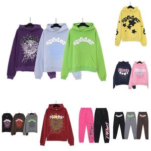 Top 5a spider felpa con cappuccio Mens sp5der felpa con cappuccio da uomo Felpe con cappuccio Young Thug Angel Polo da donna 555555 viola Spider Web Felpe con cappuccio Tuta Puff Print Pullover pantaloni come