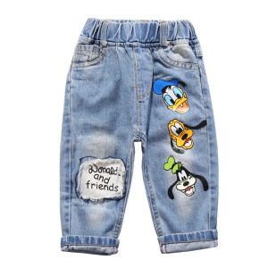 Pantskirt hochwertige Kinder Maus Mode Ripped Jeans Kleidung Frühling Herbst Baby Boys Mädchen Jeans Jeans Jeans Hose Kinderhosen Hosen Hosen