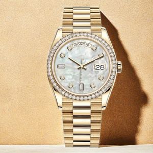Man Diamond Watch med Box Luxury Automatic Watchs For Watches Boss Classic Hevisches Style rostfritt stål 40mm guld lysande safir armbandsur dhgates