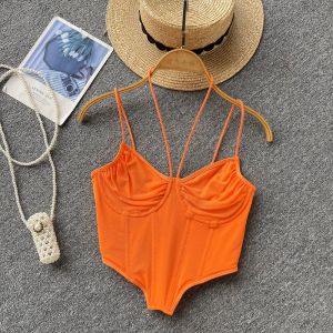 CAMIS Women's Summer Beach Style Camis nieregularność kantar bez klatki piersiowej gorsetu