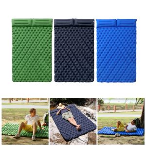 Mat Outdoor Double Sleeping Pad Camping Inflatable Mattress with Pillows Travel Mat Folding Bed Ultralight Air Cushion Hiking