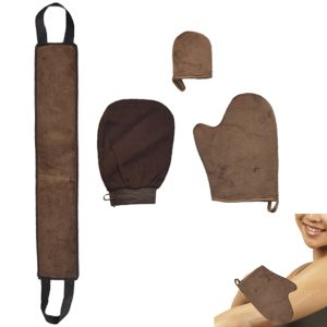 4 шт./компл., многоразовые рукавицы для автозагара, аппликатор для мужчин и женщин, прочный коричневый мусс-гель, солнцезащитный лосьон, флокирующая отшелушивающая перчатка