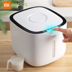 Kontroll Xiaomi EcoCo 5/10 kg Kök Nano Bucket Insektsäker fuktproof Sealed Rice Bucket Grain Pet Food Storage Container Ris Box