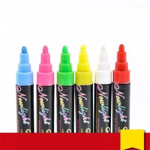 Marcadores apagáveis caneta pop água carregado caneta quadro negro cabeça redonda marcador solúvel fluorescente dustless giz nota número cor escova líquido