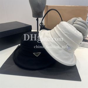 Designer Triangle Bucket Caps Black White Simple Caps For Ladies Luxury Wide Brim Hats For Party Or Holidays