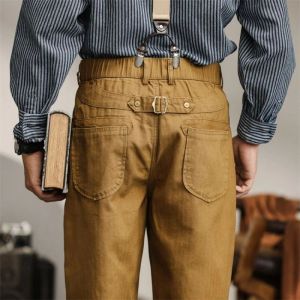 Pantaloni Pantaloni da lavoro casual retrò britannici per uomo Pantaloni dritti larghi Amikaki Napoli Pantaloni cargo con cinturino Parigi Quattro stagioni