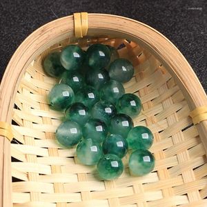 Pietre preziose sciolte Giadeite genuina del Myanmar Giade galleggianti Perline rotonde per la creazione di gioielli Fai da te Collana Orecchini Bracciale Gioielli