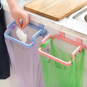 Kitchen Storage Organizer Home Cupboard Door Rack Plastic Garbage Bags Holder Shelf Accessories Hanger Hook