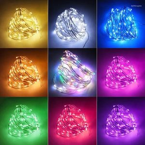 Strings 10M LED String Lights Silver Wire Fairy Warm White Garland Home Christmas Wedding Holiday Party Decoration Powered By USB