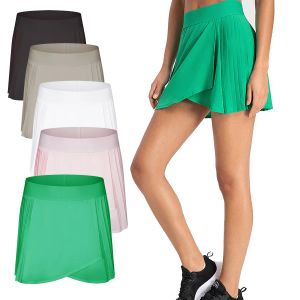 Shorts Summer Cool Tennis Pleated Skirt Sports Women's Golf Short Korean Pants Yoga Fitness Gym Running Shorts Pocket High Waist Skort