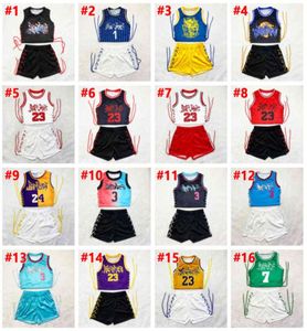 RETAIL Sexy Women Sports Tracksuits Two Piece Pants Set Basketball Baby Outfits Fashion Short Suit Sleeveless Letter Print Vest Pa2612132