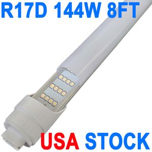 R17D 8 fotlampan, 270 grader 4 rader LED-ersättning för fluorescerande fixturer, T8 6000K Cool White, Milky Cover, 85V-265V, dubbel-slut, roterbar Ho Base Crestech