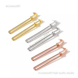 designer di gioielli earinggood anelli di orecchio delle donne fascino nappa orecchini argento oro rosa in acciaio inox semplice u fiammato designer di gioielli delle donne lampadario orecchino