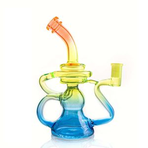 Rig Dab Bong in vetro color arcobaleno sfumato da 9,37 pollici per fumare pipa ad acqua H4388